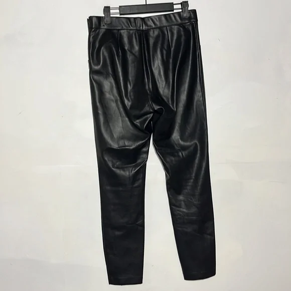 ZARA Black Faux Leather Leggings Size Large - Picture 7 of 9